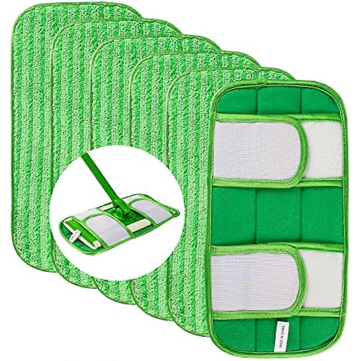 6 Pack Reusable & Washable Mop Pads Compatible With Swiffer Sweeper Mops-microfiber Mop Pad Refills