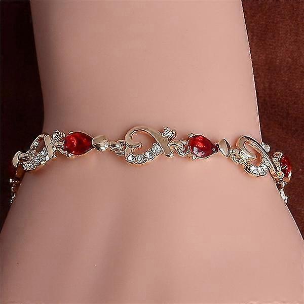 Pulsera de cristal para damas de moda [Rojo]
