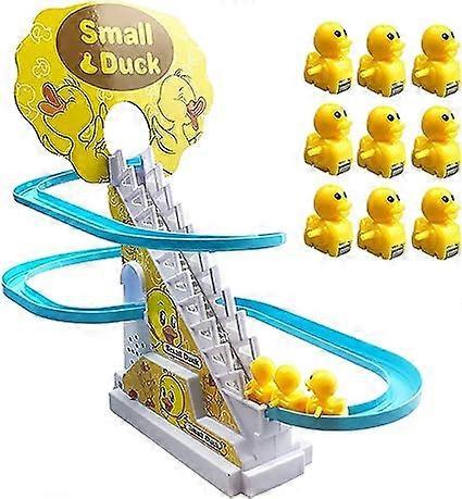 لعبة تسلق السلالم الصغيرة البط ، لعبة بطة كهربائية مع أضواء LED وامضة للموسيقى ، مجموعة ألعاب أفخرية البط الآمنة والمتينة للأطفال الأطفال