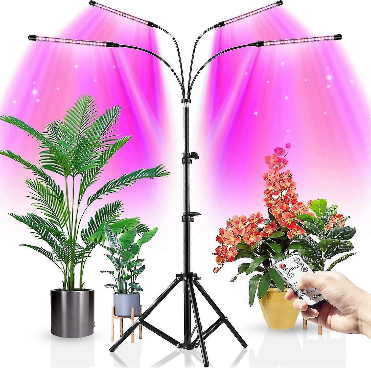 屋内植物用ウォレゼック植物ライト, 4ヘッド80LEDフルスペクトルグローライト