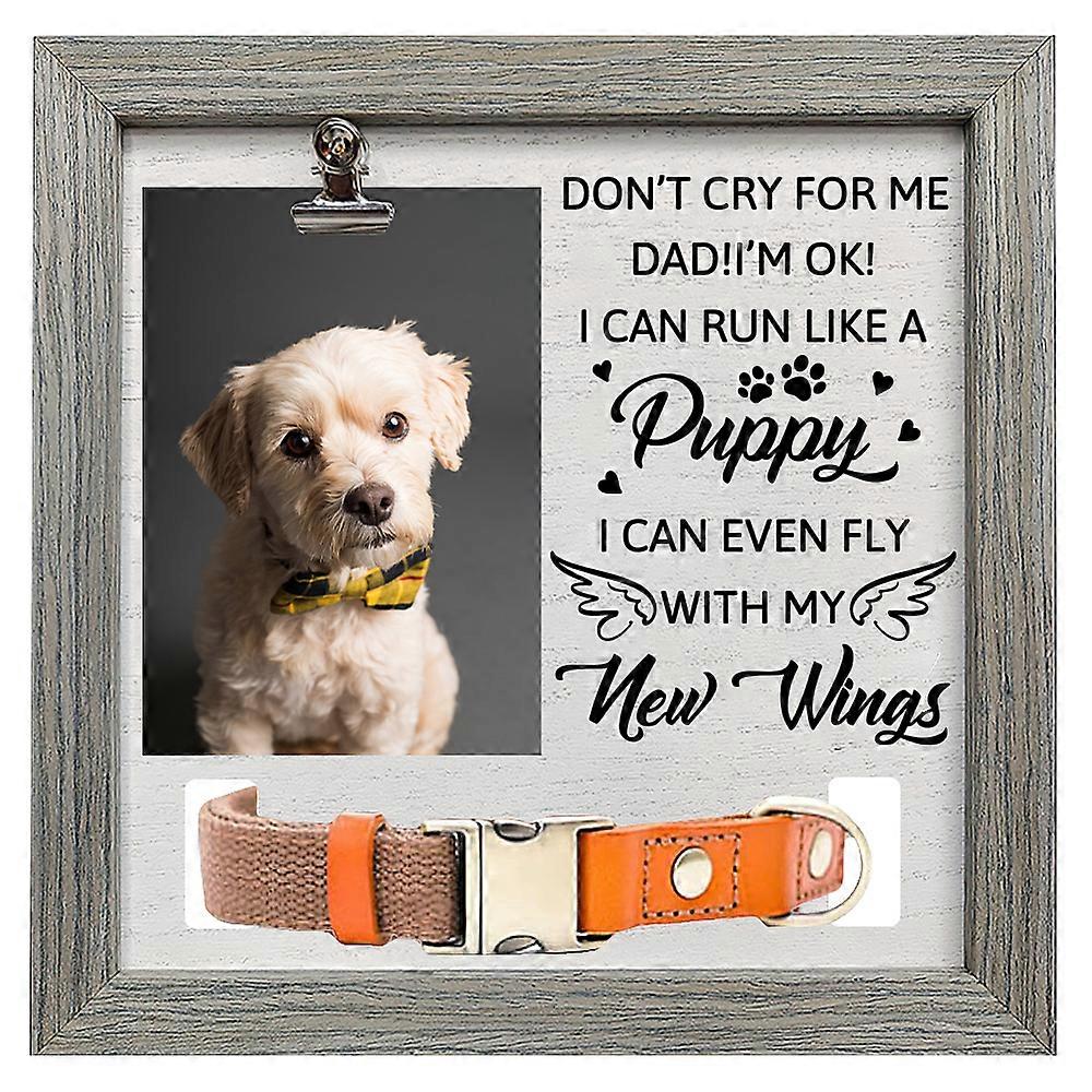 MDF Pet Photo Frames for Tabletop Display Photo Frame Square with Word Gray Wing 230x230mm
