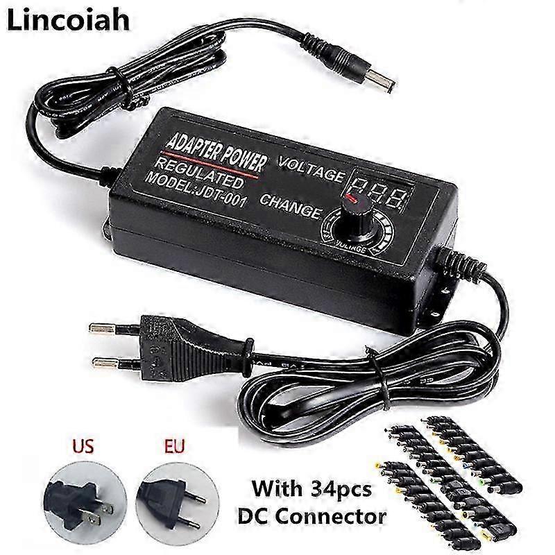 Adjustable 3V 5V 6V 9V 12V 15V 18V 24V 1A 2A 3A 5A Universal AC/DC Adapter Display Screen Voltage Re