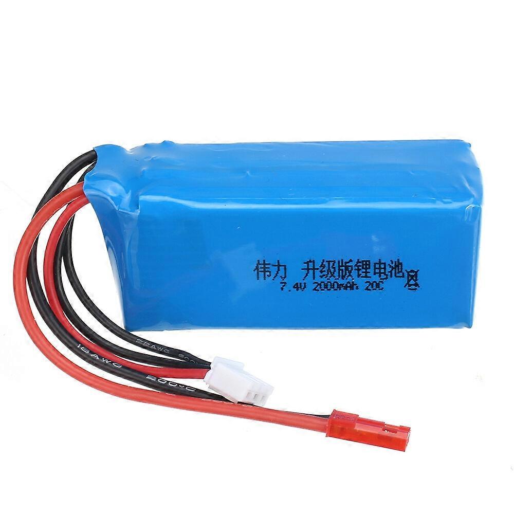 7.4V 2000mAh 20C 2S LiPo Battery T/JST Plug for HSP RGT 18000 Wltoys A959-b A969-b A979-b K929-B RC 