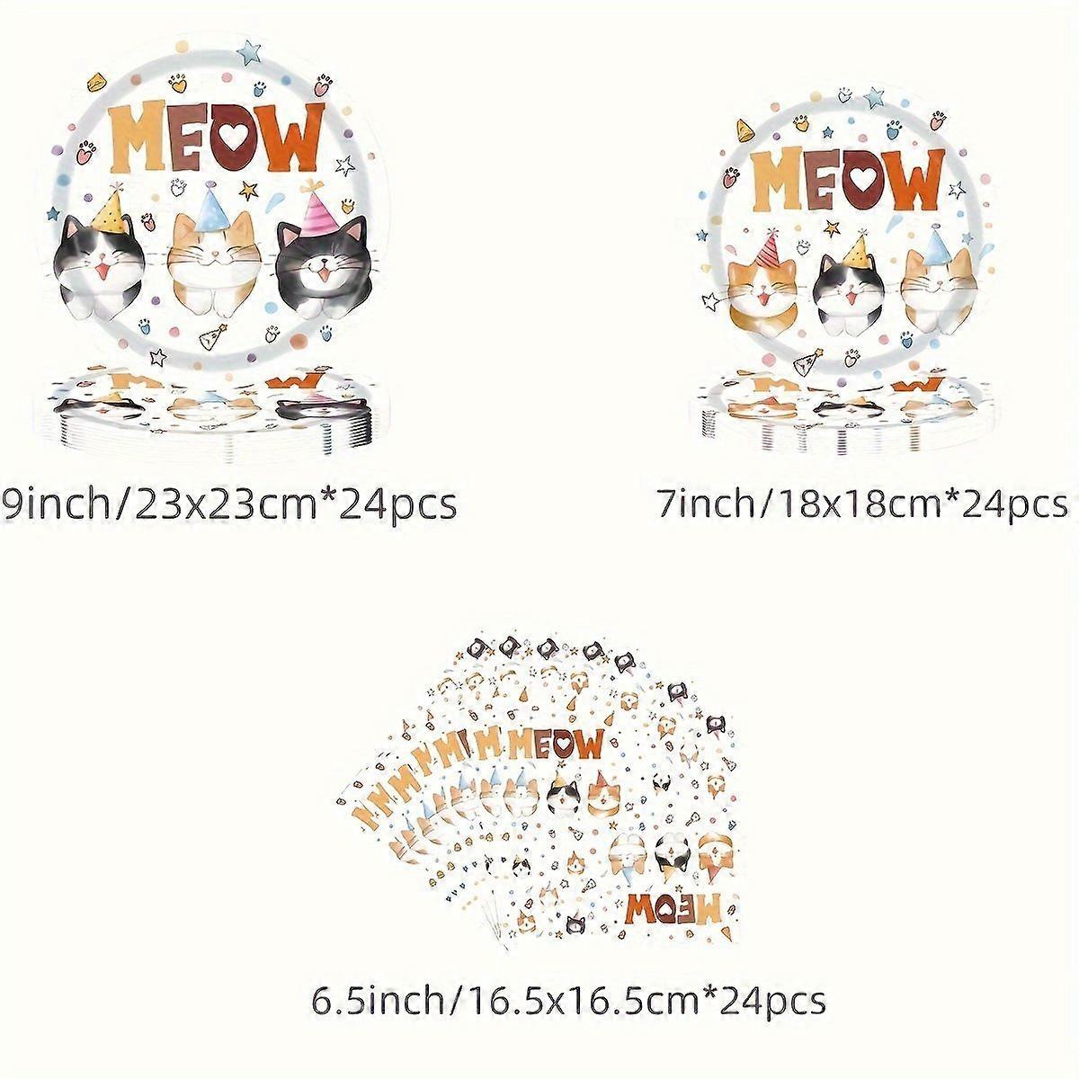 موضوع عيد ميلاد على غرار القطة أدوات المائدة التي يمكن التخلص منها ، والأطباق الورقية ، والمناشف الورقية ، ومجموعة الأكواب الورقية ، غير مغلفة