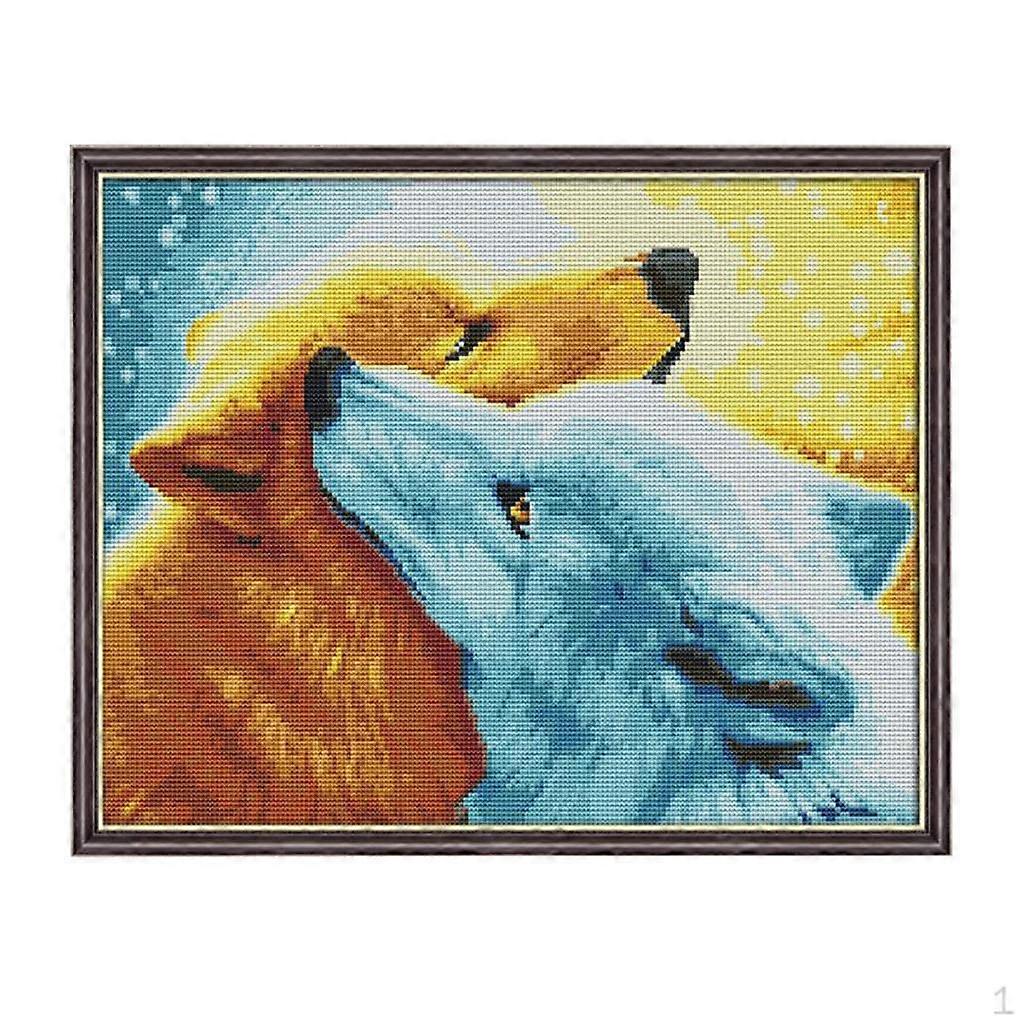 Wolf set for Beginners 11CT 14CT Counted Needlecrafts - 40 x 32cm