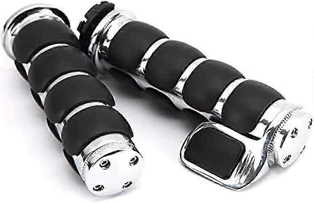 1" Chrome Billet Aluminium Comfortable Hand Grips Throttle Assistor Cruise Assist Wrist for Motorcycle Cruiser Touring Handlebar - Black1 pair