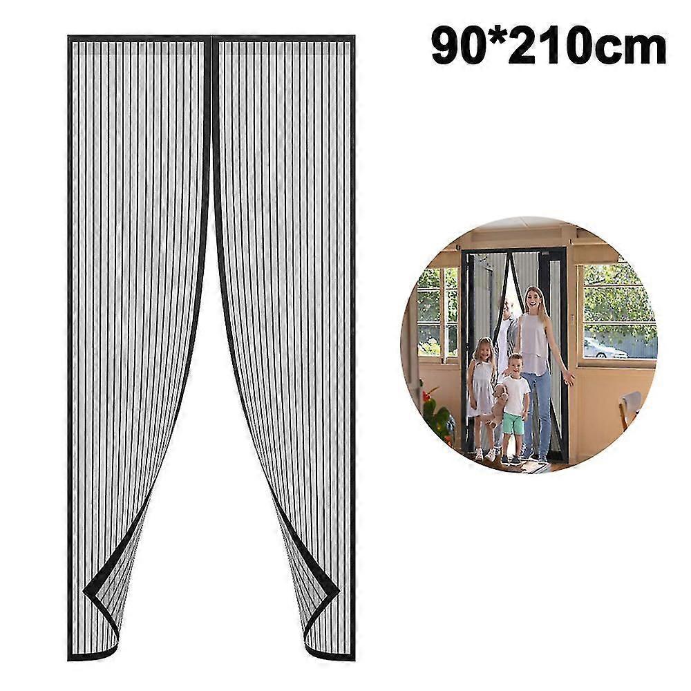 Reinforced Magnetic Screen Door Hands Free Mesh Screen Door Curtain Self-sealing Heavy Duty Mesh Partition Keeps Bugs Fly Out - Pet And Kid Friendly F