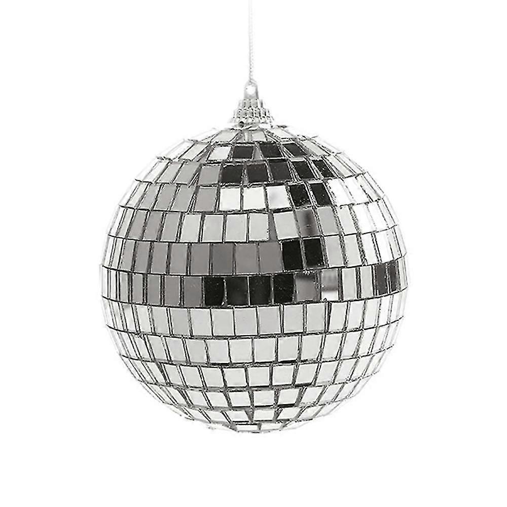 Sier Disco Reflective Mirror Xmas Balls Easy To Hang For Christmas, Wedding, Party Decoration