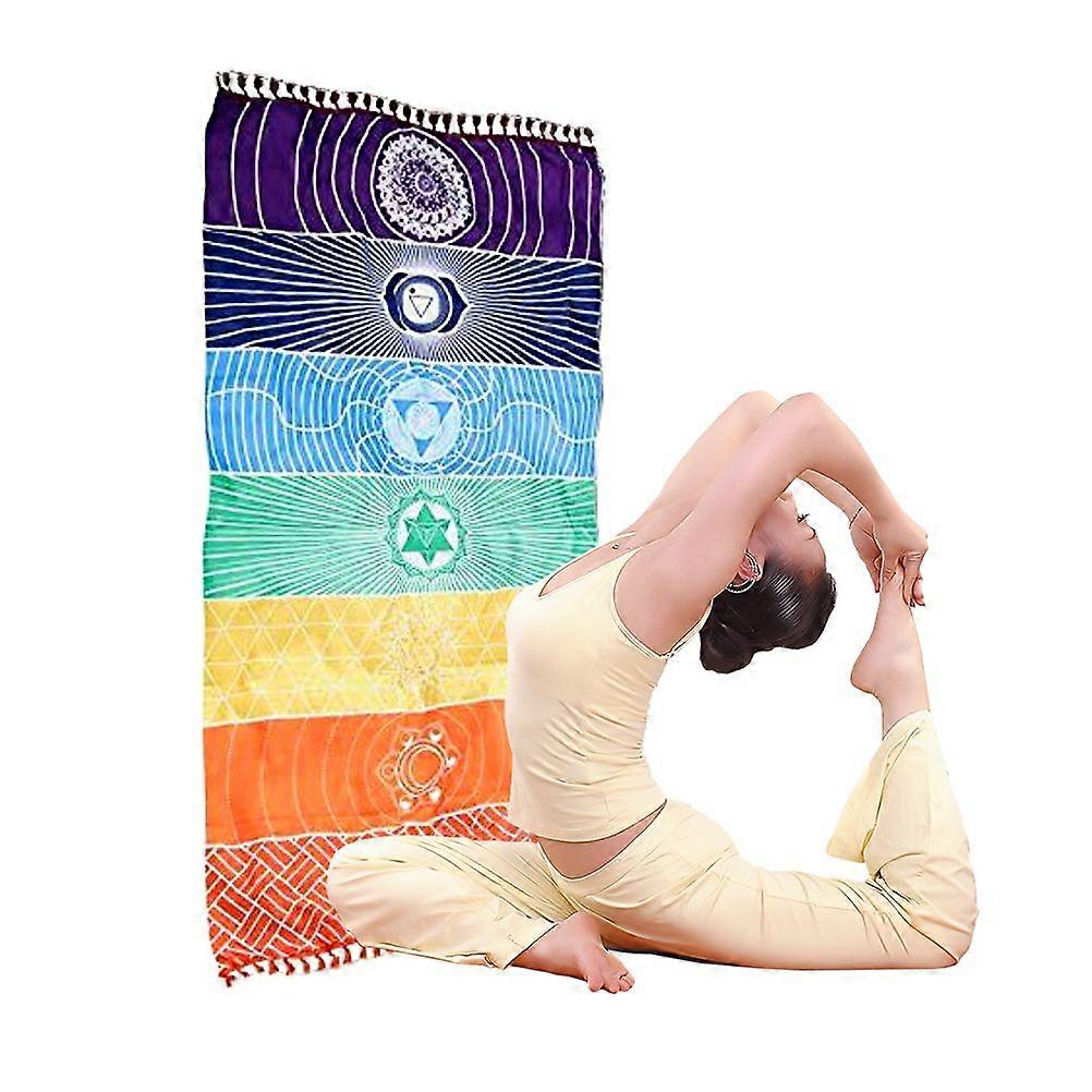 Rainbow Beach Towel Multicolored Turkish Bath Towel Colorful Polyester Yoga Mat