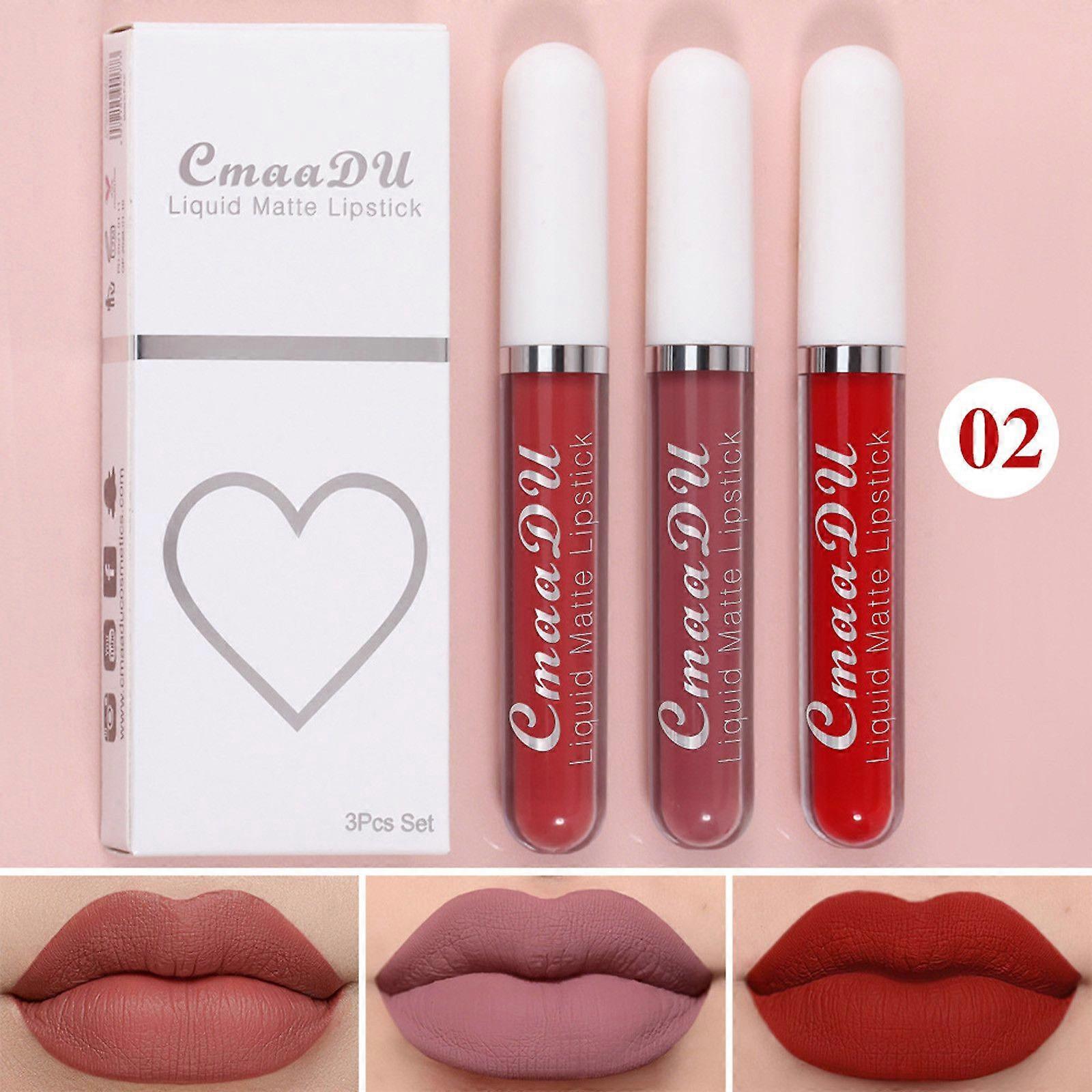 3 Of Matte Lip Glaze In A Box With Non-stick Cup Lip Gloss 7.5ml Flye251325