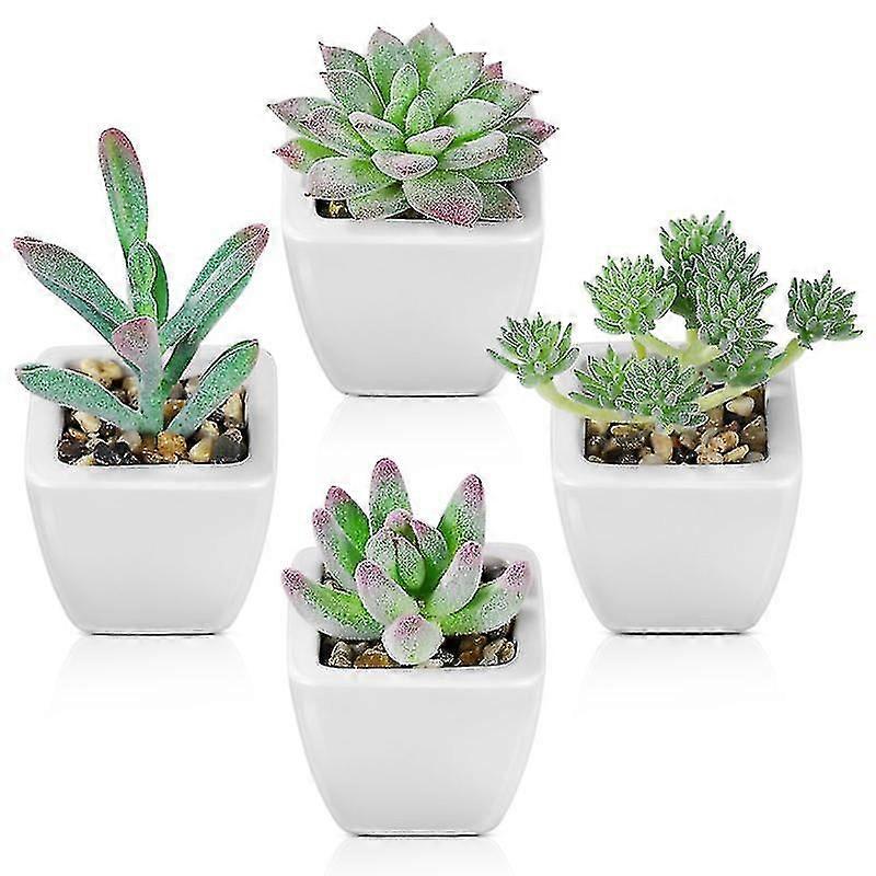 Artificial Succulent Plants Set, Faux succulent plants, a set of four for low-maintenance decor