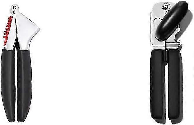 Soft-Handled Manual Can Opener and Garlic Press