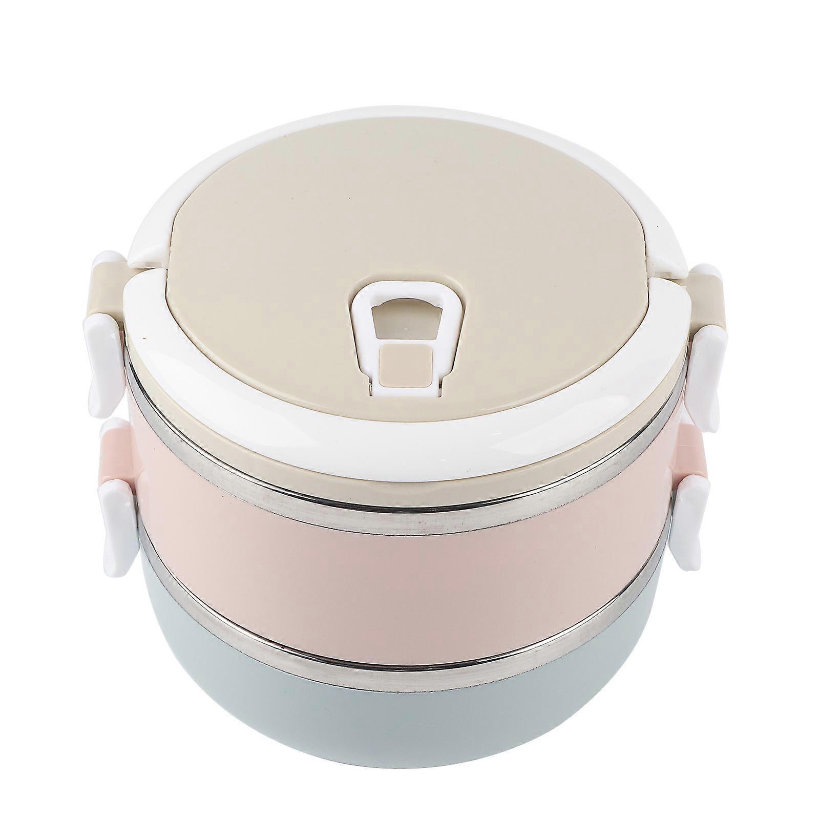 Portable Stainless Steel Lunch Box Container Bento Box Food Container (2 Layers 1400ml)