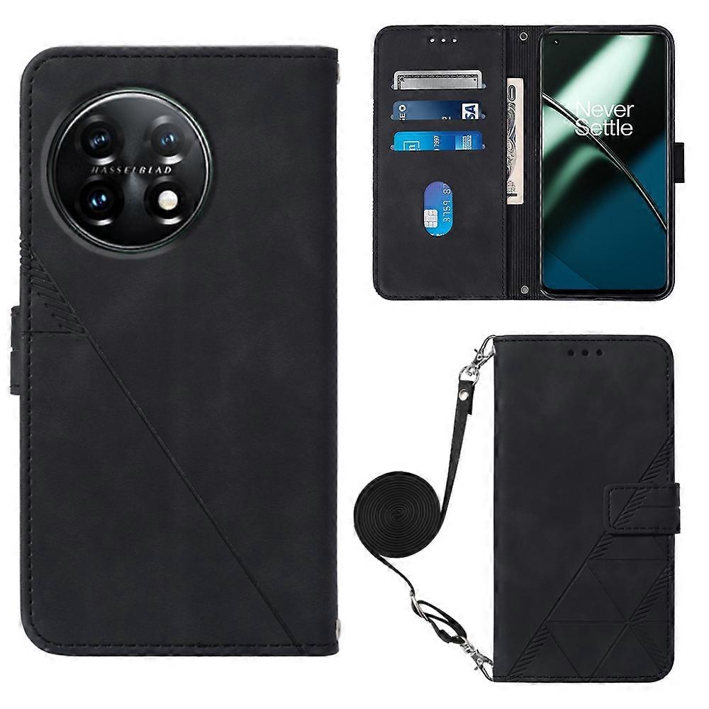 For OnePlus 11 Crossbody 3D Embossed Flip Leather Phone Case