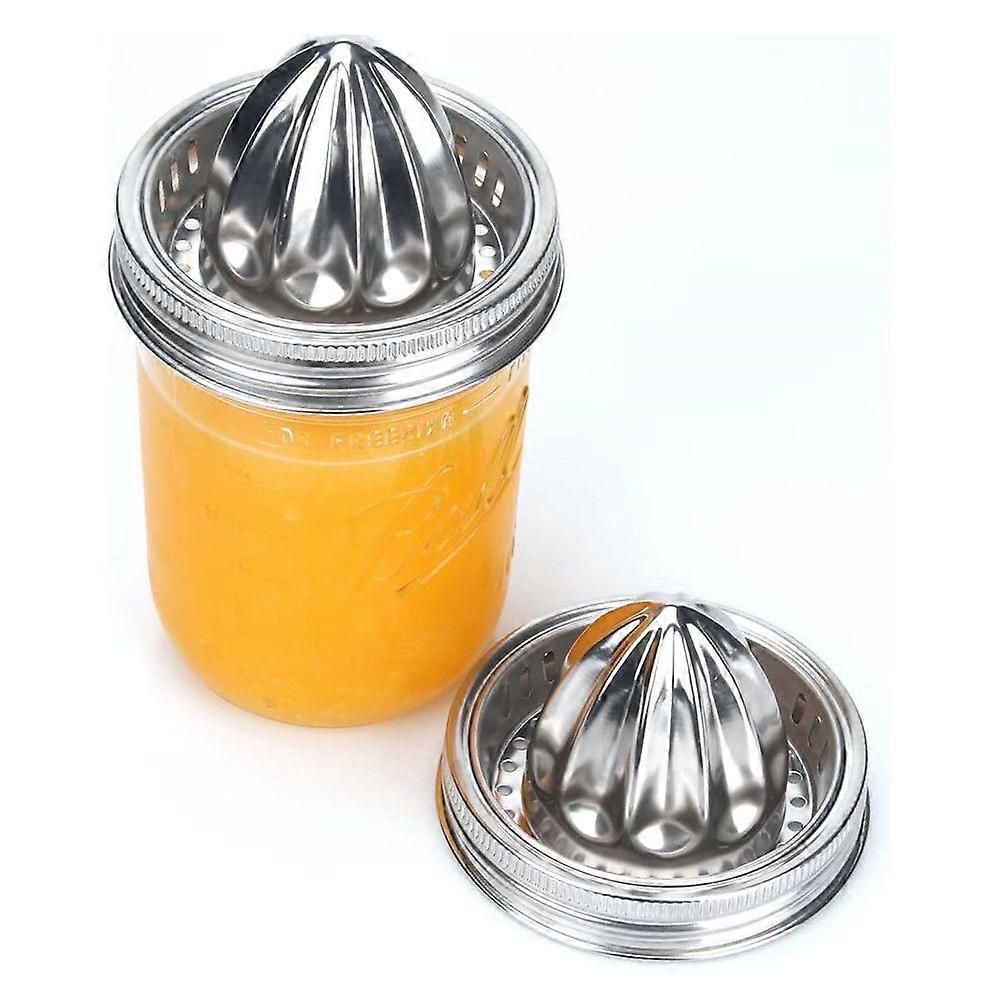 Mason Jar Stainless Steel Juicer Lid, Citrus Lemon Reamer for Wide Mouth Mason Jar Manual Citrus Juicer