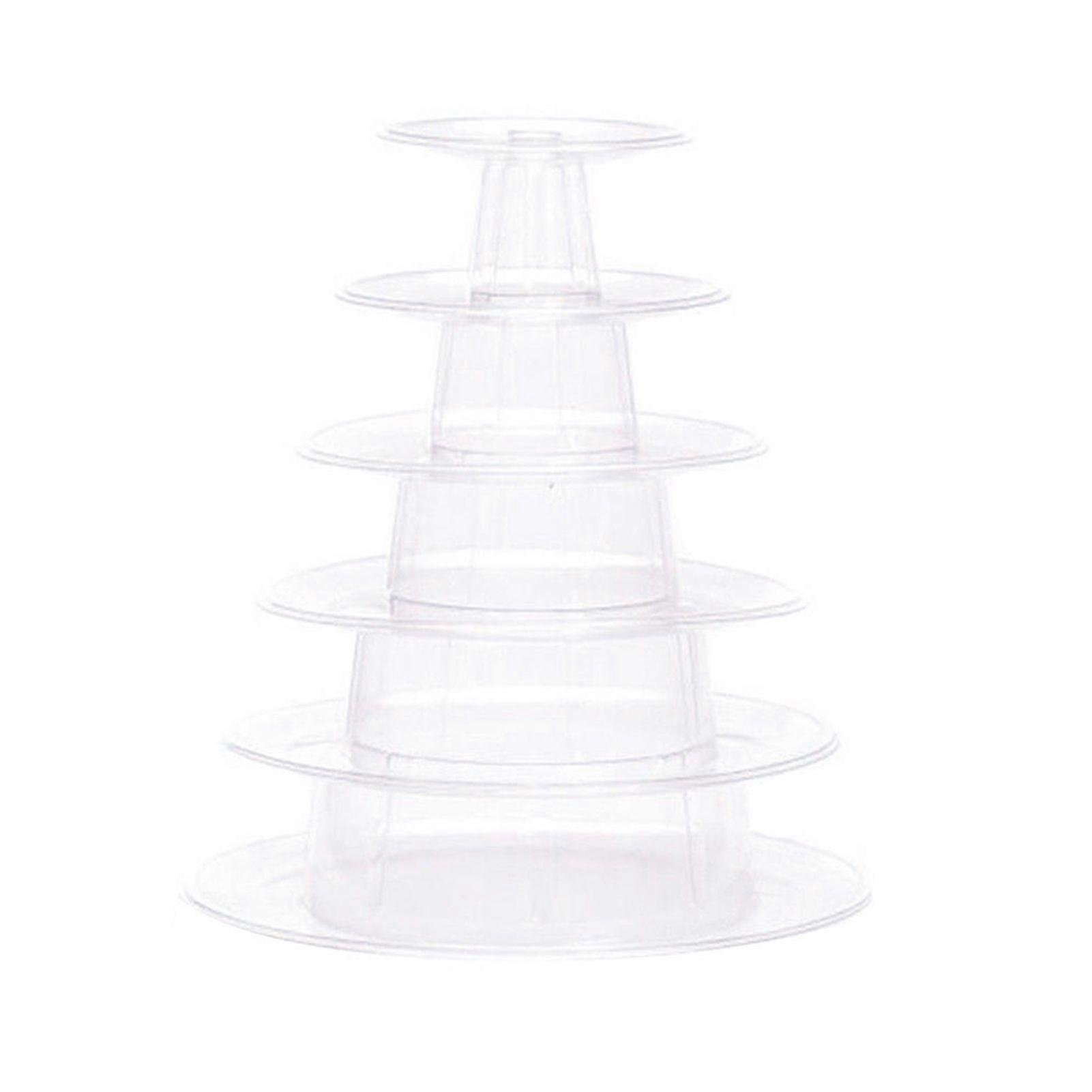 6-Tier Clear Macaron Tower Stand Elegant Display Holds 92-95 Macarons Reusable Easy to Clean Cake Display Stand