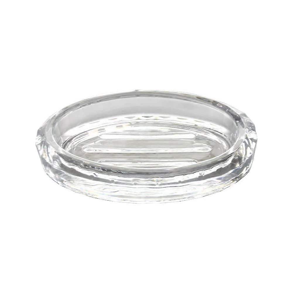 Glass soap tray for bathroom non-slip storage