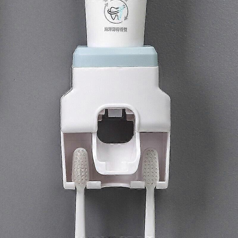 Automatic Toothpaste Dispenser Wall Mount Toothbrush Holder Squeezer Bathroom