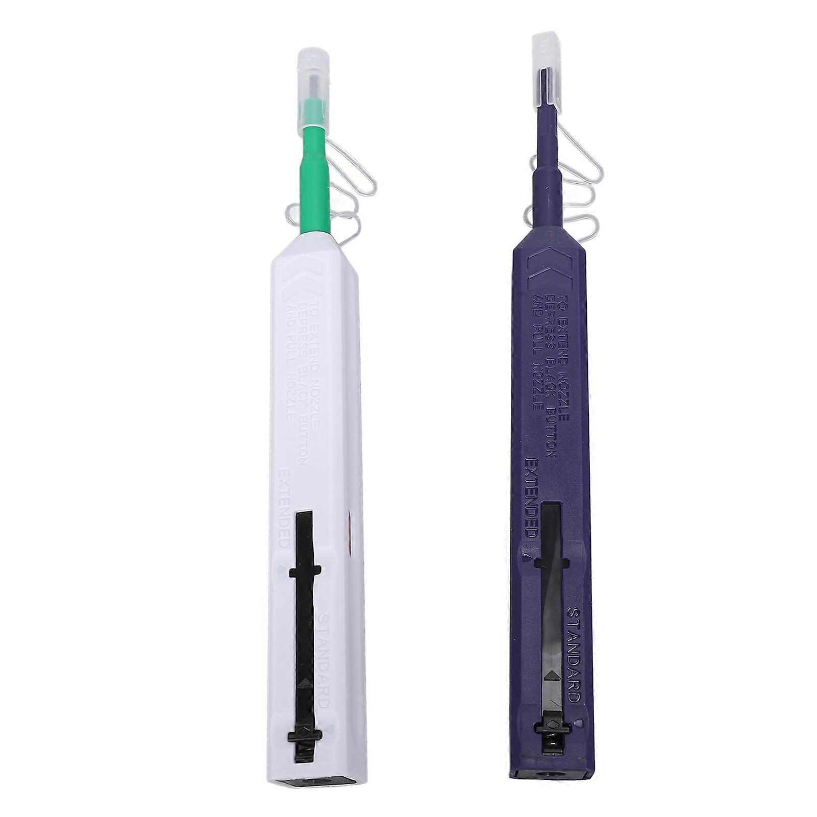 2Pcs Kit de stylo de nettoyage de fibre optique 180 ° Presse rotative Type Stylo de nettoyage de connecteur de fibre optique pour 1,25 mmLC MU 2,5 mm SC FC STE2000