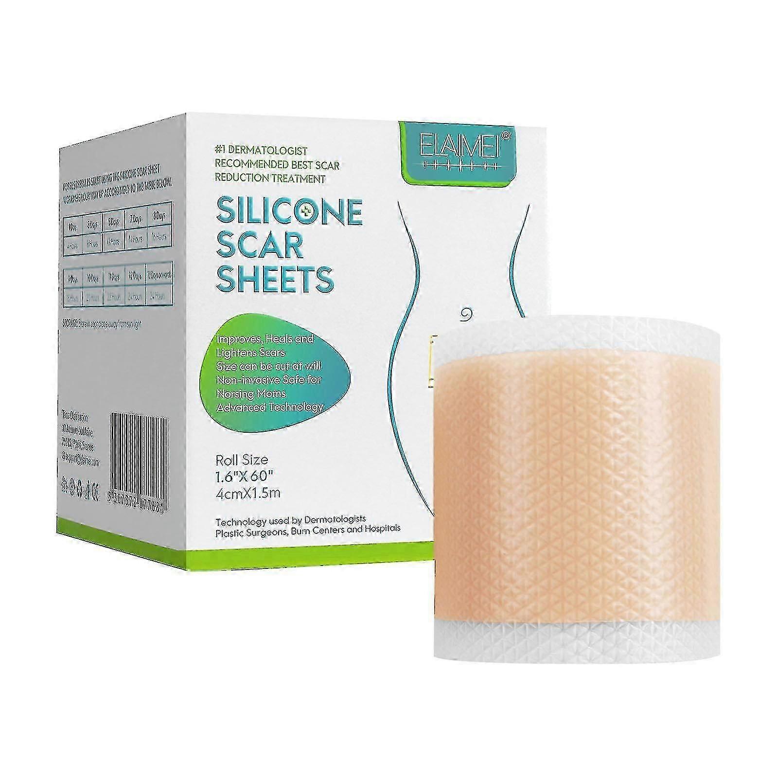ExquisitePatch en siliconeA, rouleau de ruban adhésif, bande de silicone, dissolvant réutilisable pour la portion césarienne, chéloïde, etc. 1,5 m