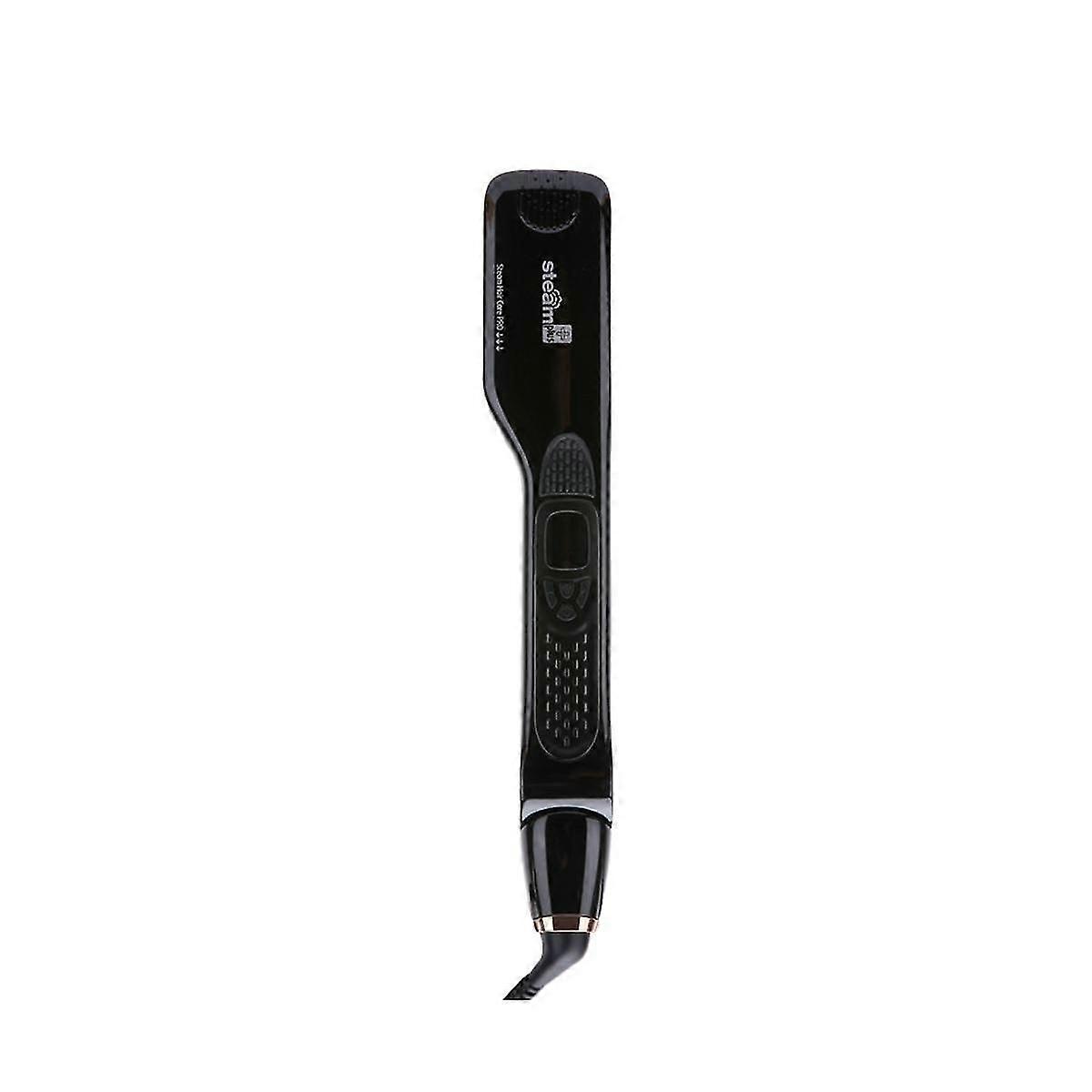 Professional Salon Steam Hair Straightener, Ceramic Steam Flat Iron With Removable Comb Eu Plug Bla