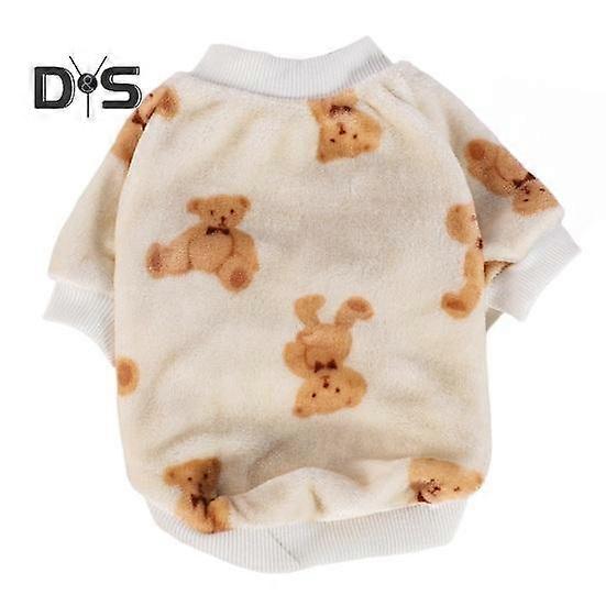 Fuzzy Dog Pajamas Puppy Winter Clothes Warm Coat Fleece Pet Jumpsuit Onesie Cat Soft Outfit for Small Dogs Cats