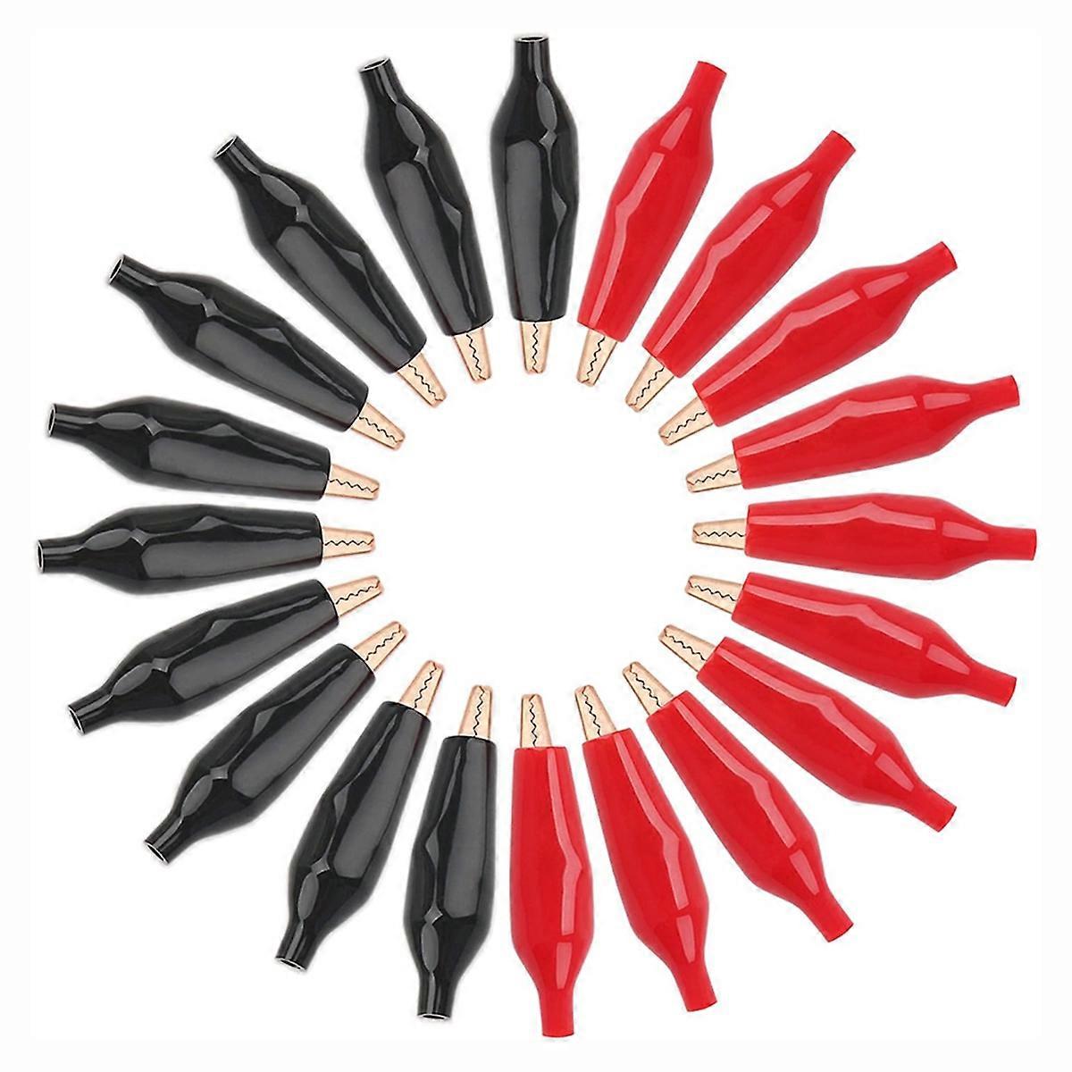20Pc Copper Alligator Electric Clip Soft Insulated Cover Electrical Test Gator Clip Alligator Jumper