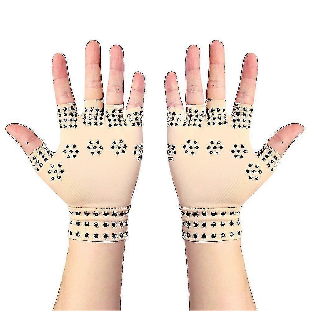 כפפות נגד דלקת פרקים עם מגנטים, טיפול בדחיסת כאב יד שגרונית, מרגיע ידיים כואבות (צבעי העור)