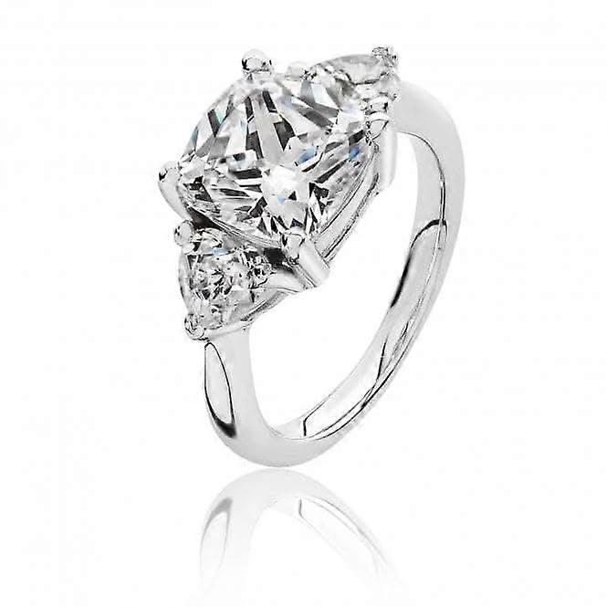 Silver & Co 3 Heart Cubic Zirconia Ring SRG0098CZ