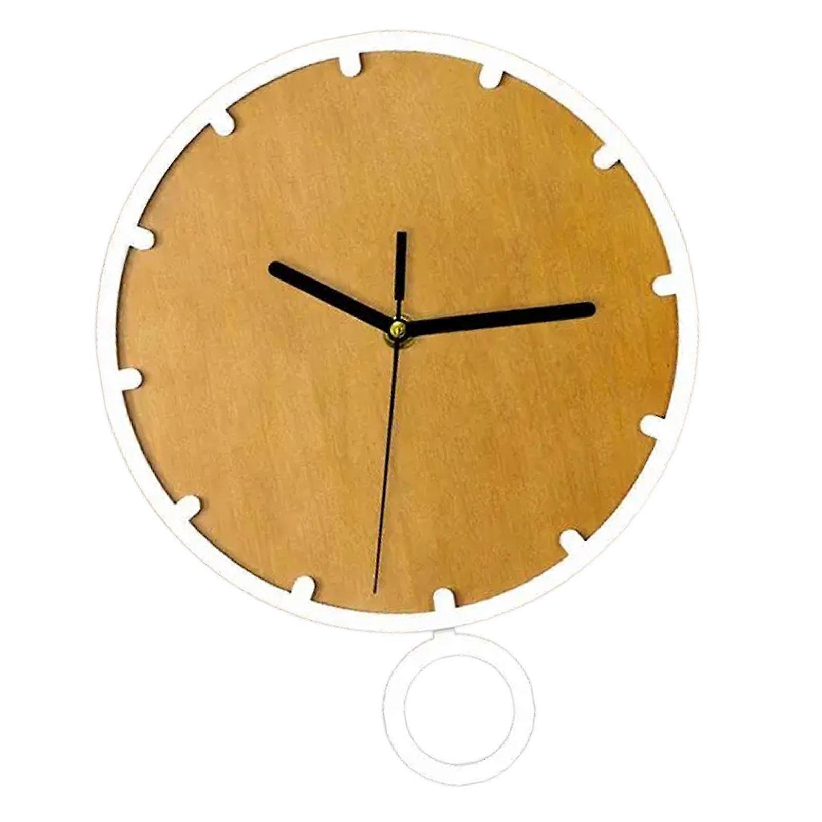 Wall Clock with Pendulum, Decorative Clock, Acrylic, Silent Wall Ornament for