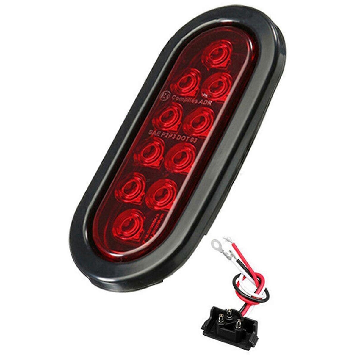 Car Oval 10LED Light Bulbs Brake Lights Red