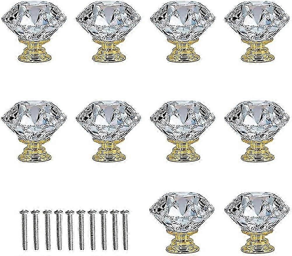 Clear Diamond Drawer Pulls,10 Pcs Clear Crystal Door Handles,clear Diamond