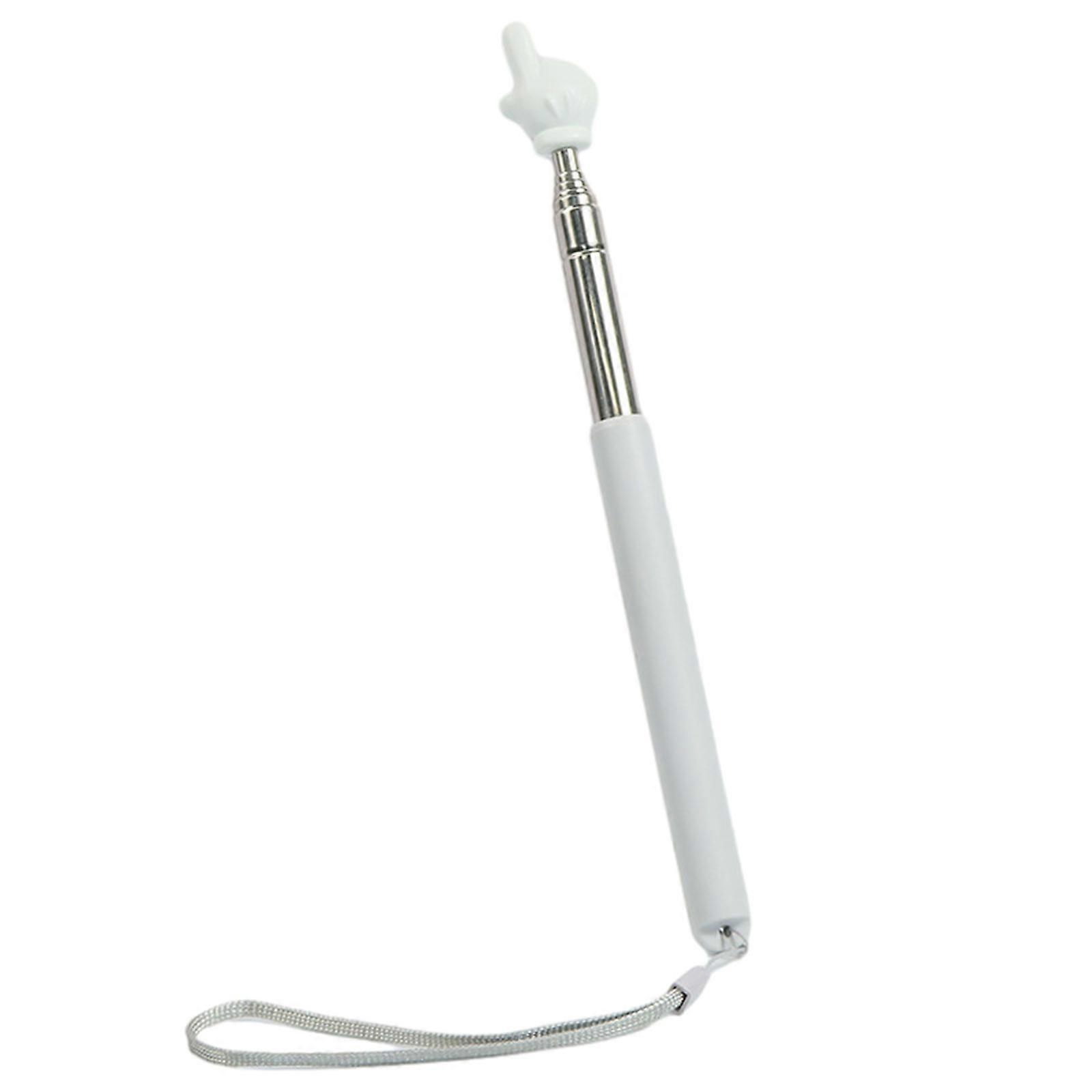 Teacher Pointer with Finger Telescopic Pointer Stick Whiteboard Pointer with Lanyard for Presentations Teaching Lecture  light grey