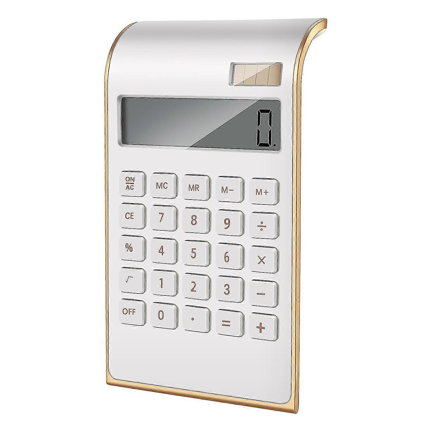 Calculator, Slim Elegant Design, Office/Home Electronics, Dual Powered Desktop Calculator, Solar Po