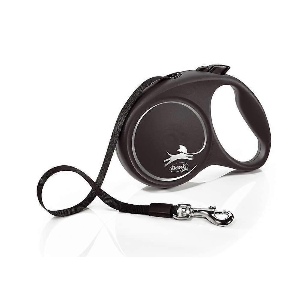 Retractable Dog Leash - Black Ergonomic Strap - 16 ft Length - Made in Germany - Modern Design - Large - Black/Silver