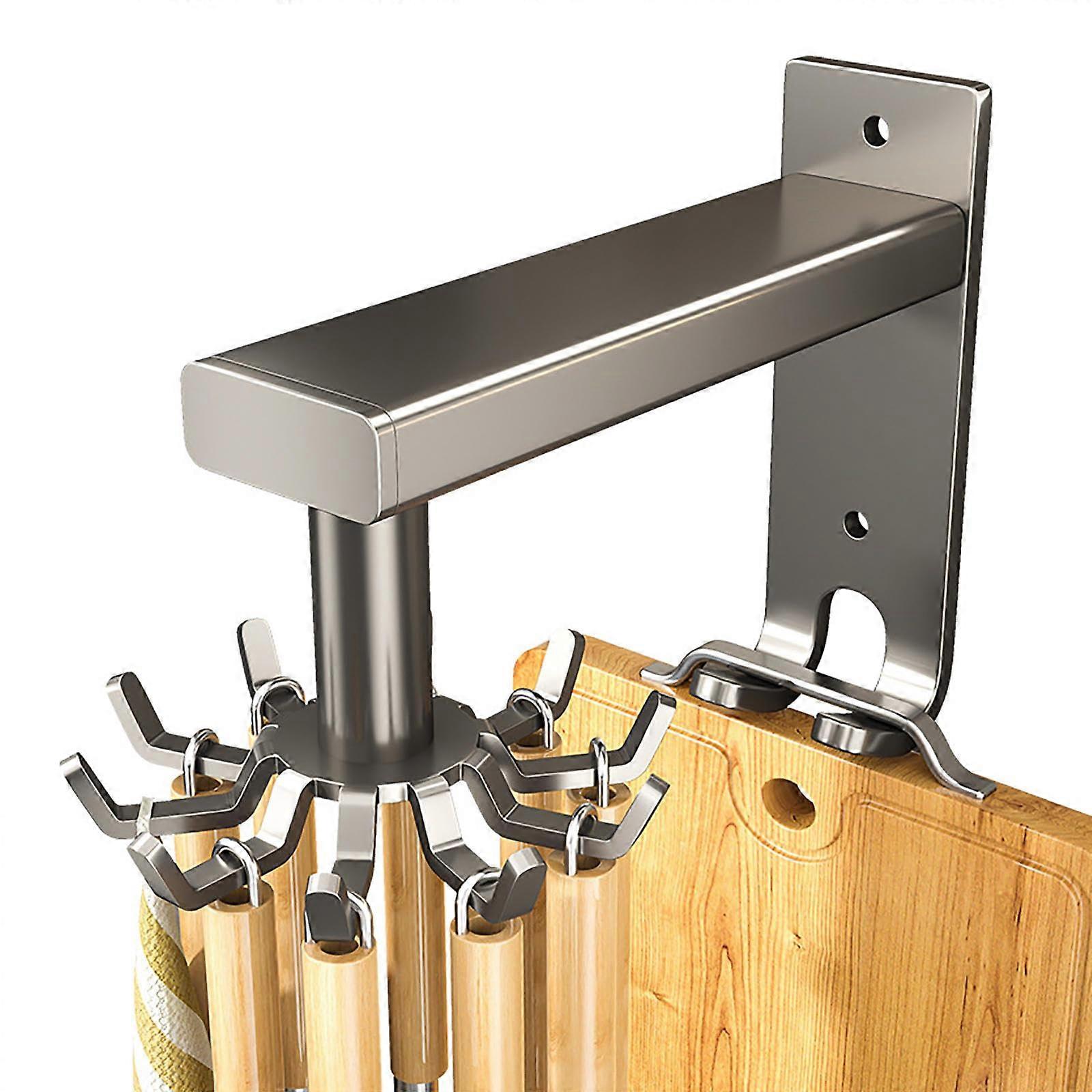 Rotating Cooking Utensil Holder for Hanging Utensils and Cookware 10 Claws