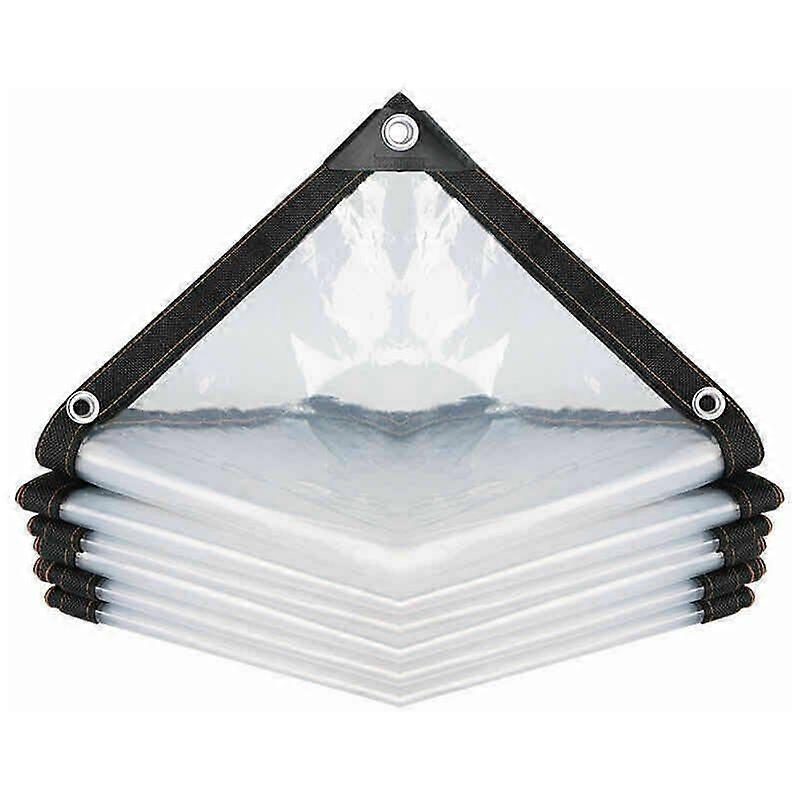 Transparent Waterproof Tarpaulin with Eyelets, Multi-Purpose Rainproof Cloth