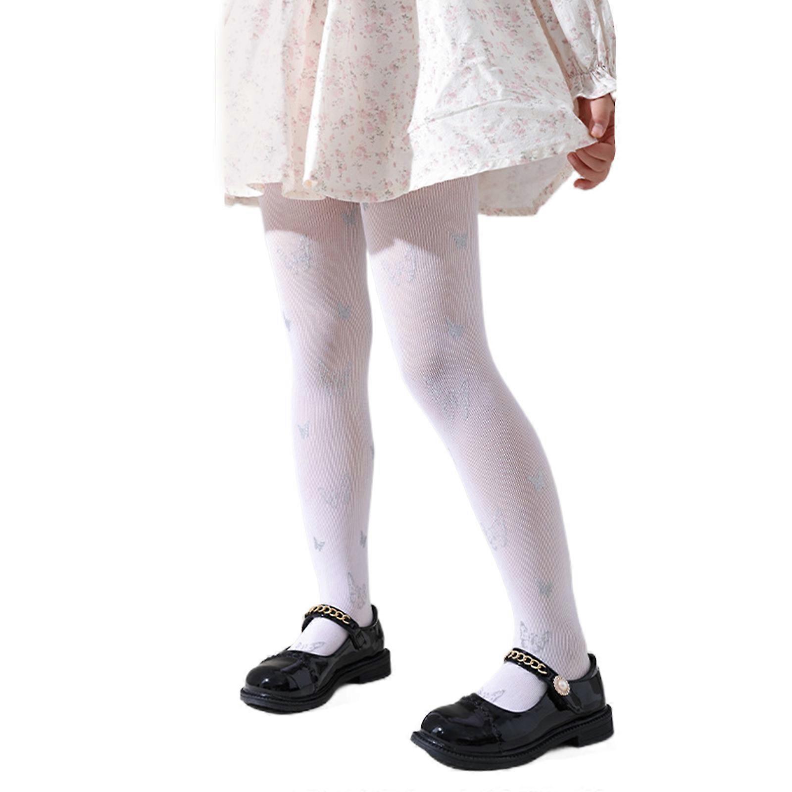 Girls Mesh Leggings with Printed Pattern, Soft Breathable Long