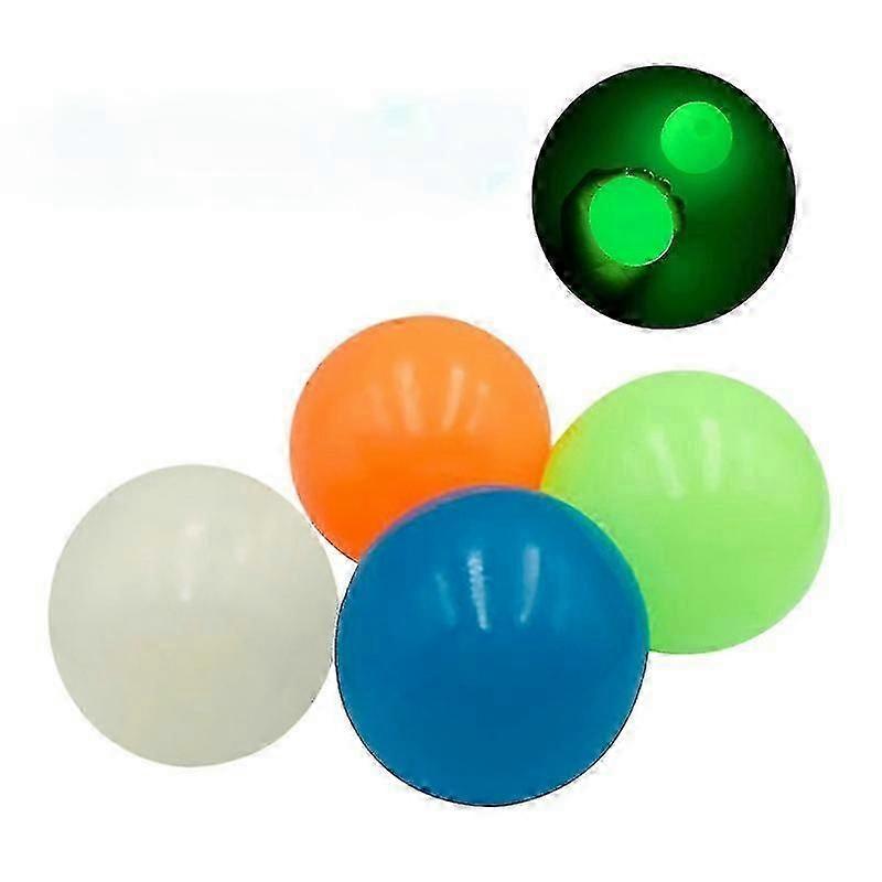 Stick Wall Ball Catch Throw Glow In The Dark Toys for Children Mini Luminous Stick Juggle Jump Wall Ball Games Sticky Squash-65mm Edition