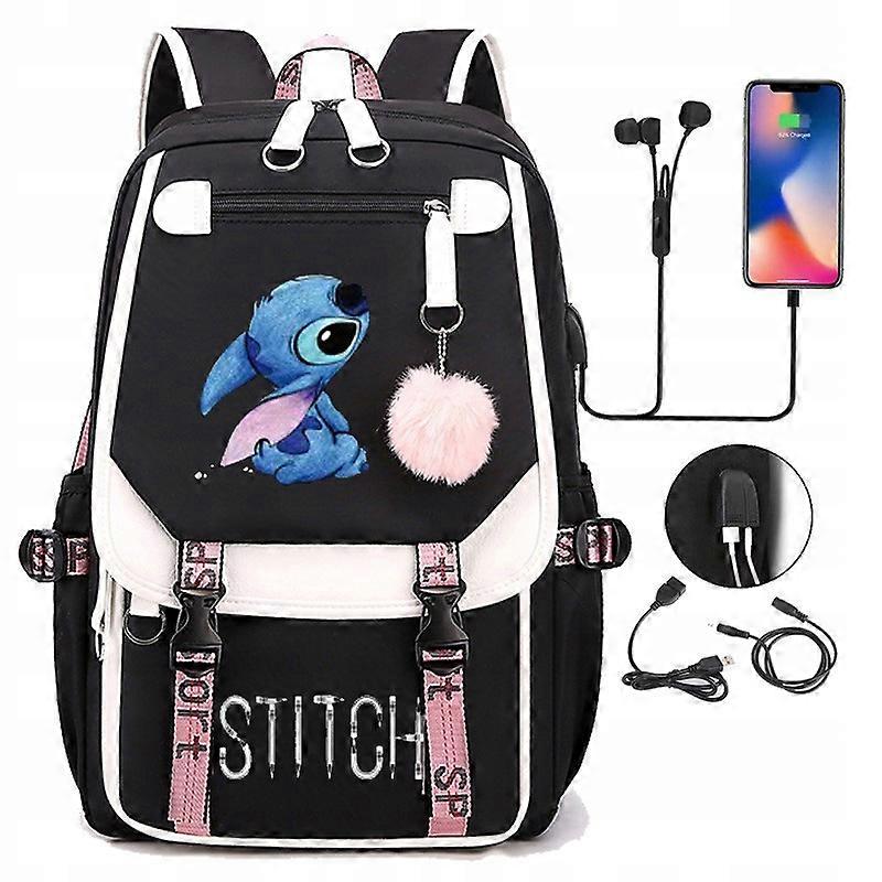 Lilo And Stitch Unbranded Multi-compartiment School Rugzak, Zwart, 1 L