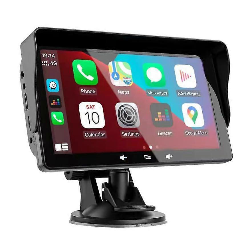 7' IPS Double Din Car Stereo, Touchscreen Wireless CarPlay Apple Android Auto Screen for All Vehicles