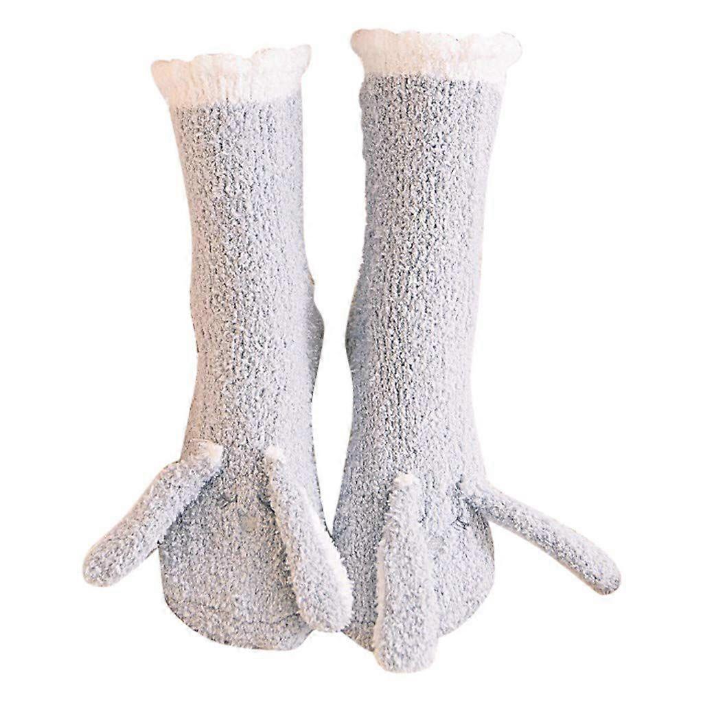 Home socks thickened cute socks coral velvet sleeping socks winter warm socks plush socks knitted socks fluffy bed socks high socks