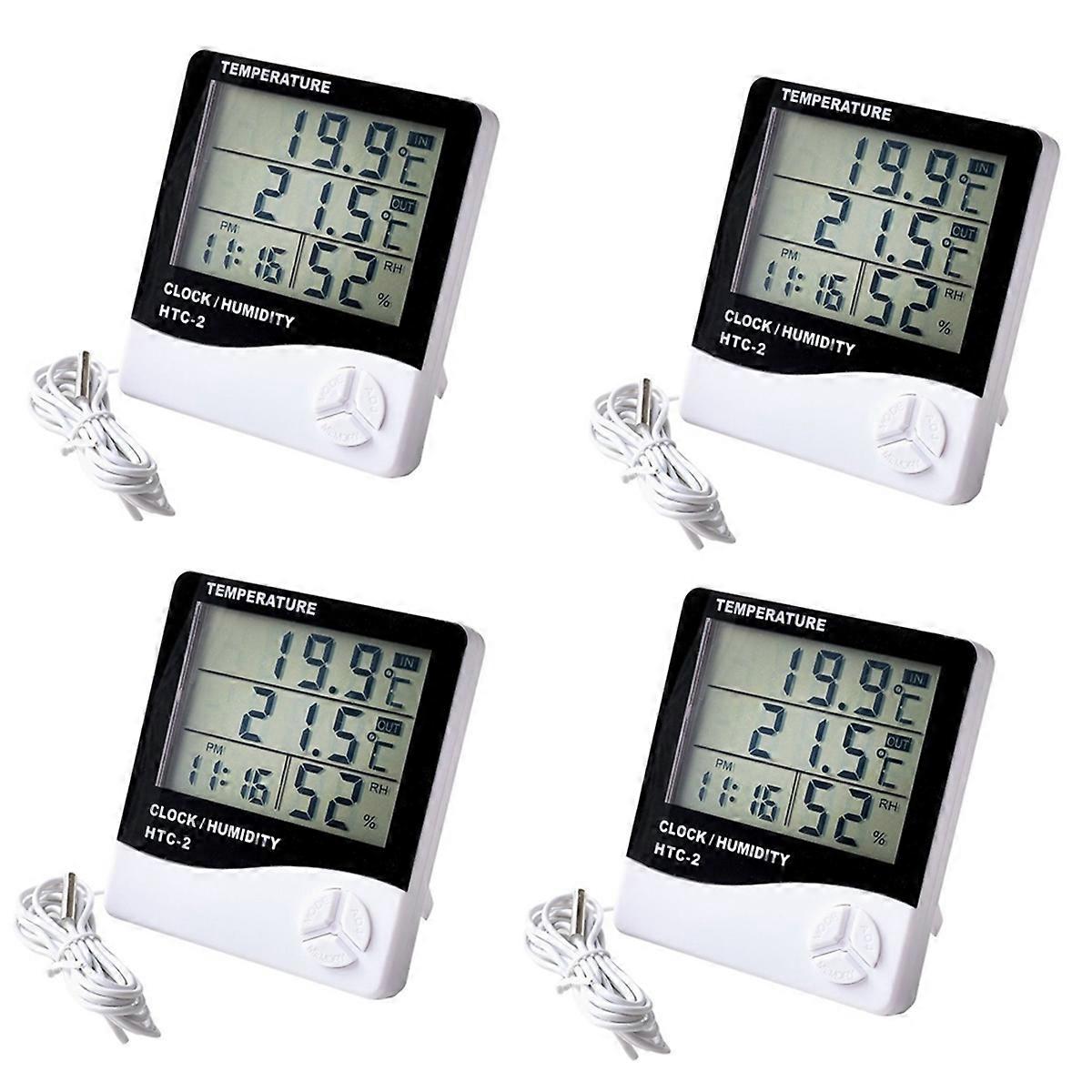 Large Screen Thermometer and Hygrometer Household Indoor and Outdoor Alarm Clock Temperature Meter D