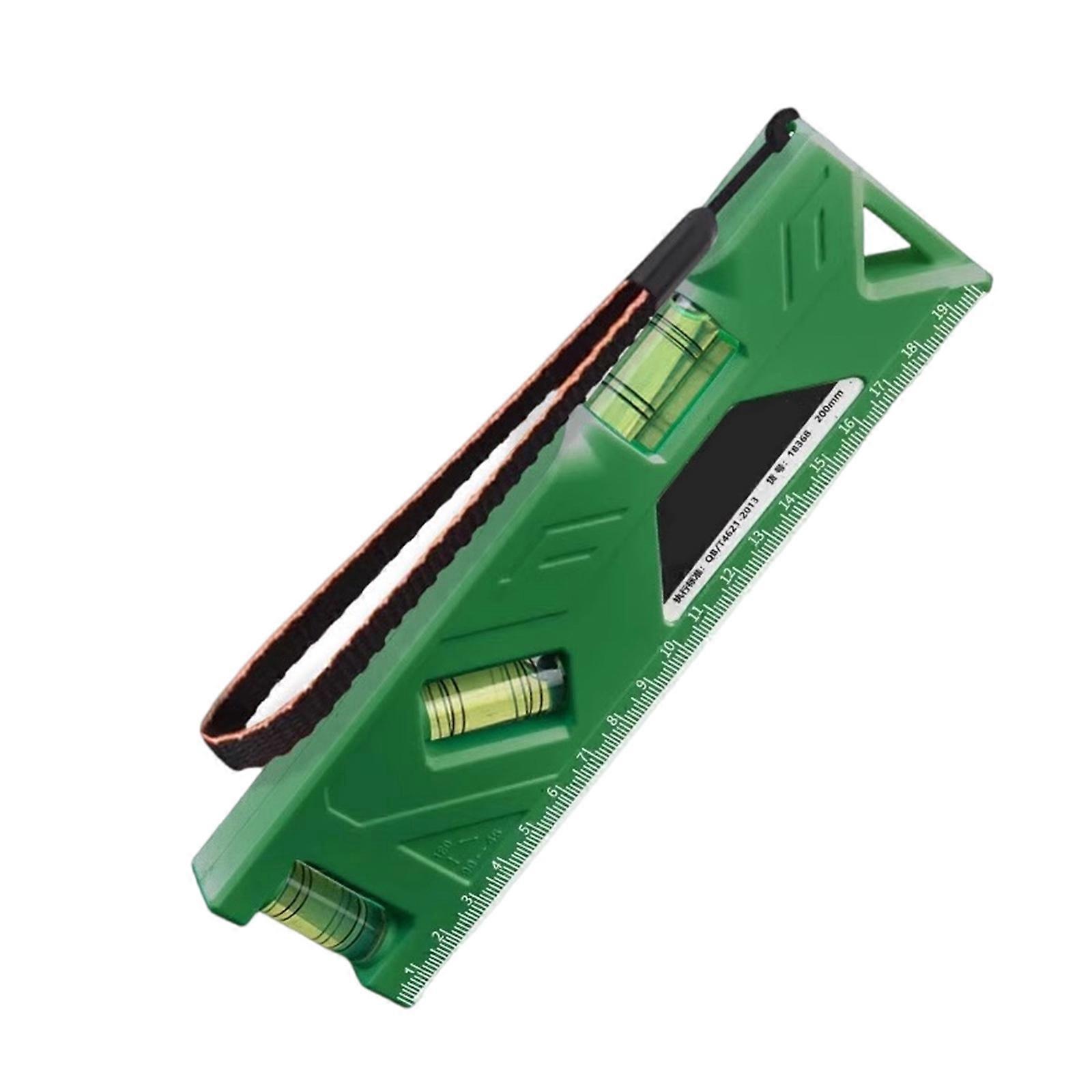 3 in 1 Small Magnetic Level Ruler Horizontal Vertical Measuring Leveling Tool Angle Finder for Household Applications Green