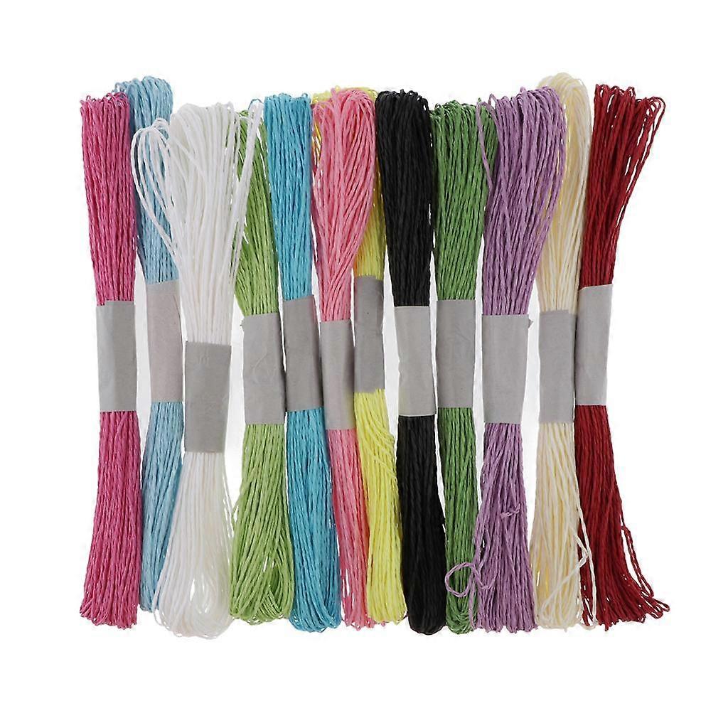 Raffia Paper String Craft Cord Rope for DIY Gift Wrapping Packing String, 12