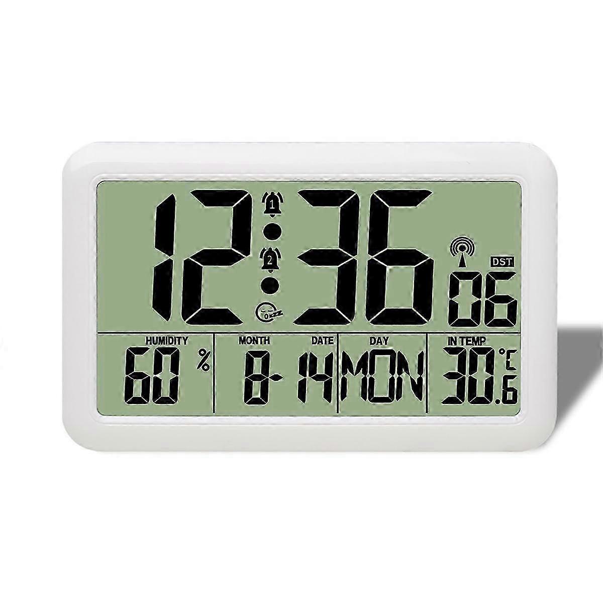 Clock with Indoor Outdoor Temperature Wireless,Precision Sensor,7.5 Inch LCD Display with Backlight,SelfSetting