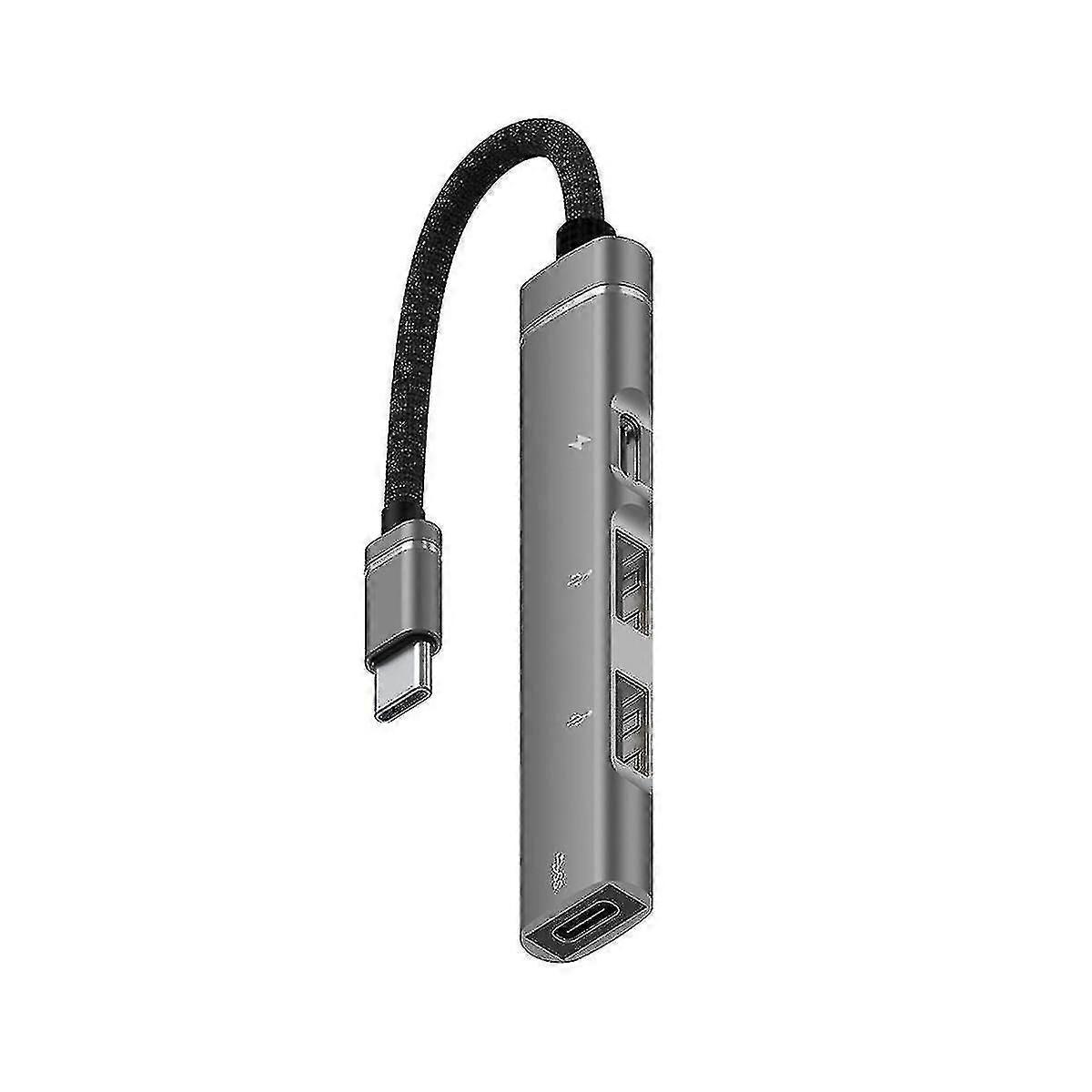 For Android Mobile Phone Computer Tablet Portable Pd Charging Hub Type-c Usb C Expansion Dock,grey
