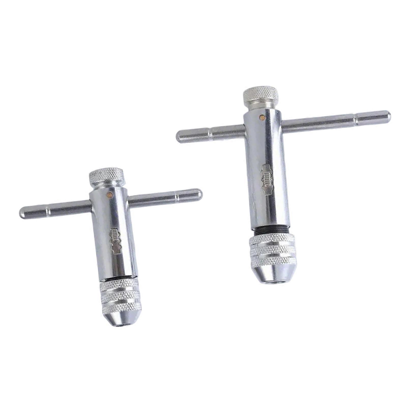 2pcs Tap Wrench Spanner Set With Adjustable Clamp Block For 3-12mm Tap Machining Repairs Home Mechanical Household Tasks