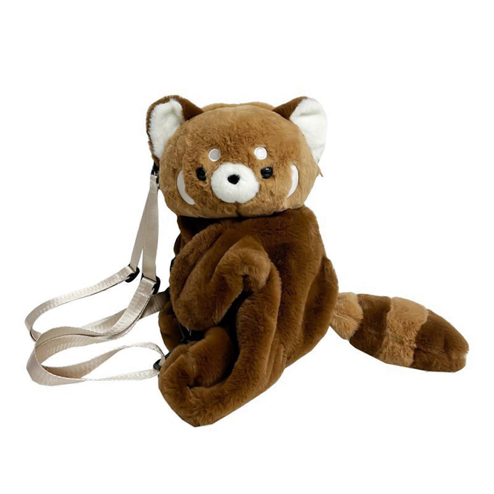 Plush Panda Shoulder Bag Cartoon Bear Backpack Soft Crossbody Bag For Daily Use One Size