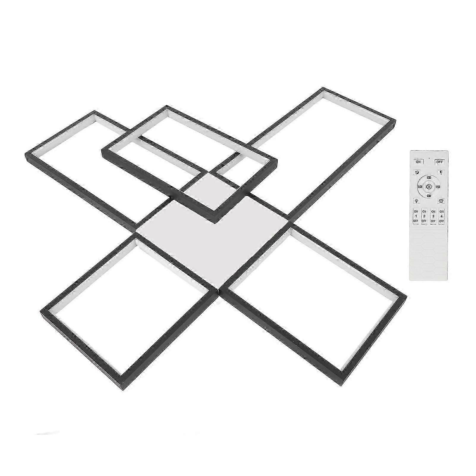 Led Ceiling Light 5 Geometric Frames Flush Mount Metal Lamp Fixture With Remote Control For Bedroom Living Room Kitchen